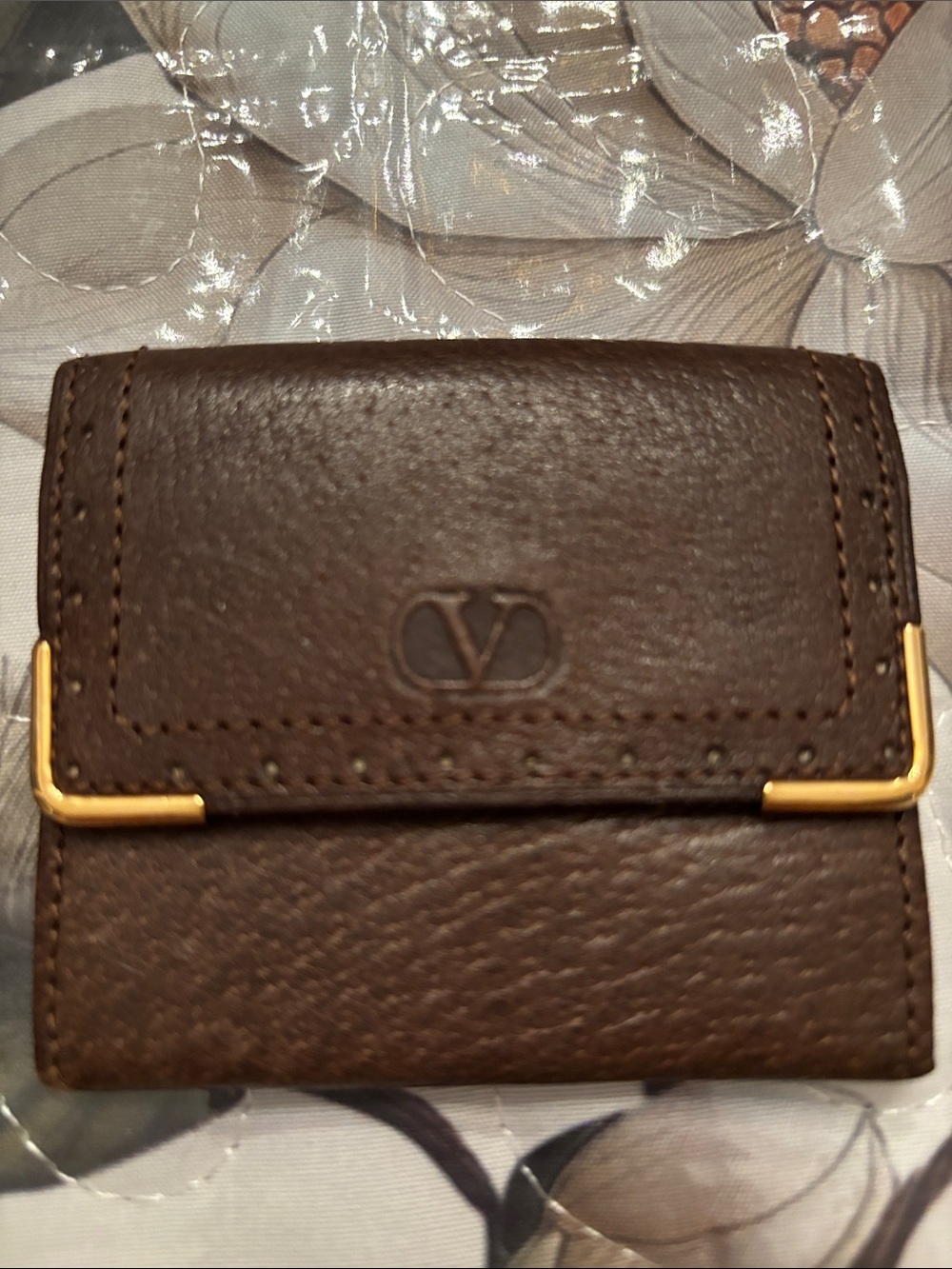 Valentino Brown Leather Coin Case - Classic Brown